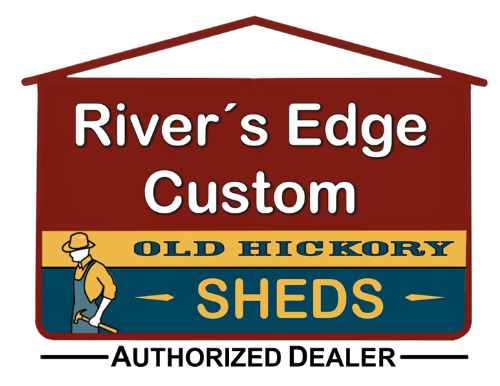 River’s Edge Custom Sheds - Premium outdoor storage solutions by authorized dealer.