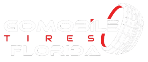 Tire shop with a large tire display at GoMobile Tires Florida, offering expert tire installation and.