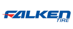 Falken tire logo on a tire, representing trusted tire brands and reliable automotive services in Flo.