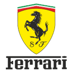 Luxury Ferrari sports car in a showroom setting, highlighting high performance and sleek design.