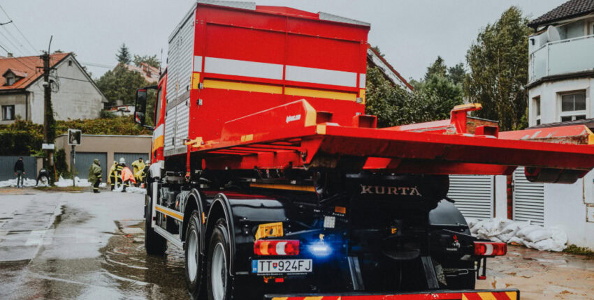 Heavy-duty tow truck for vehicle recovery and roadside assistance.