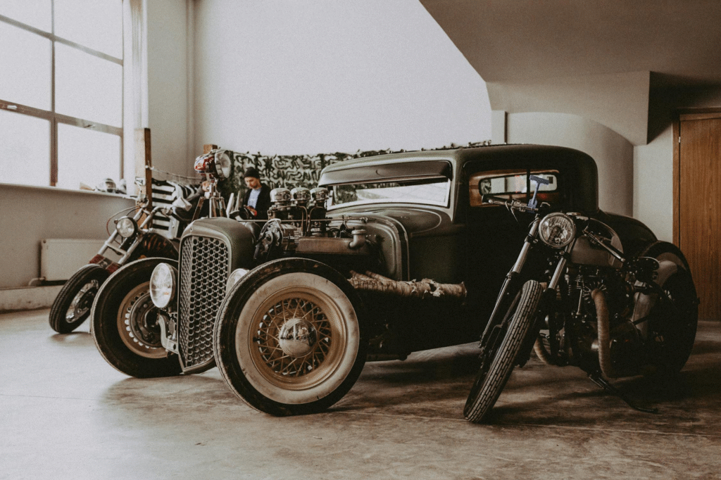 Classic hot rod and motorcycle collection for car enthusiasts and custom car lovers.