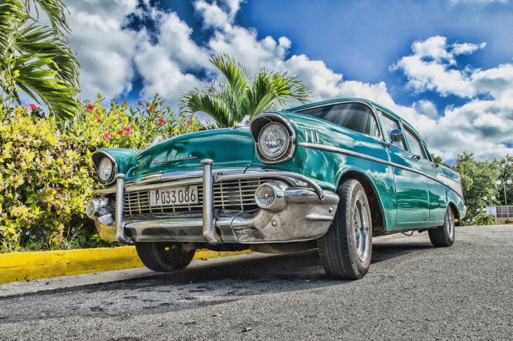 Vintage 1950s car showcasing classic design and engine swap potential for hot rod projects.