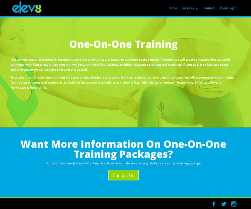 one on one training page