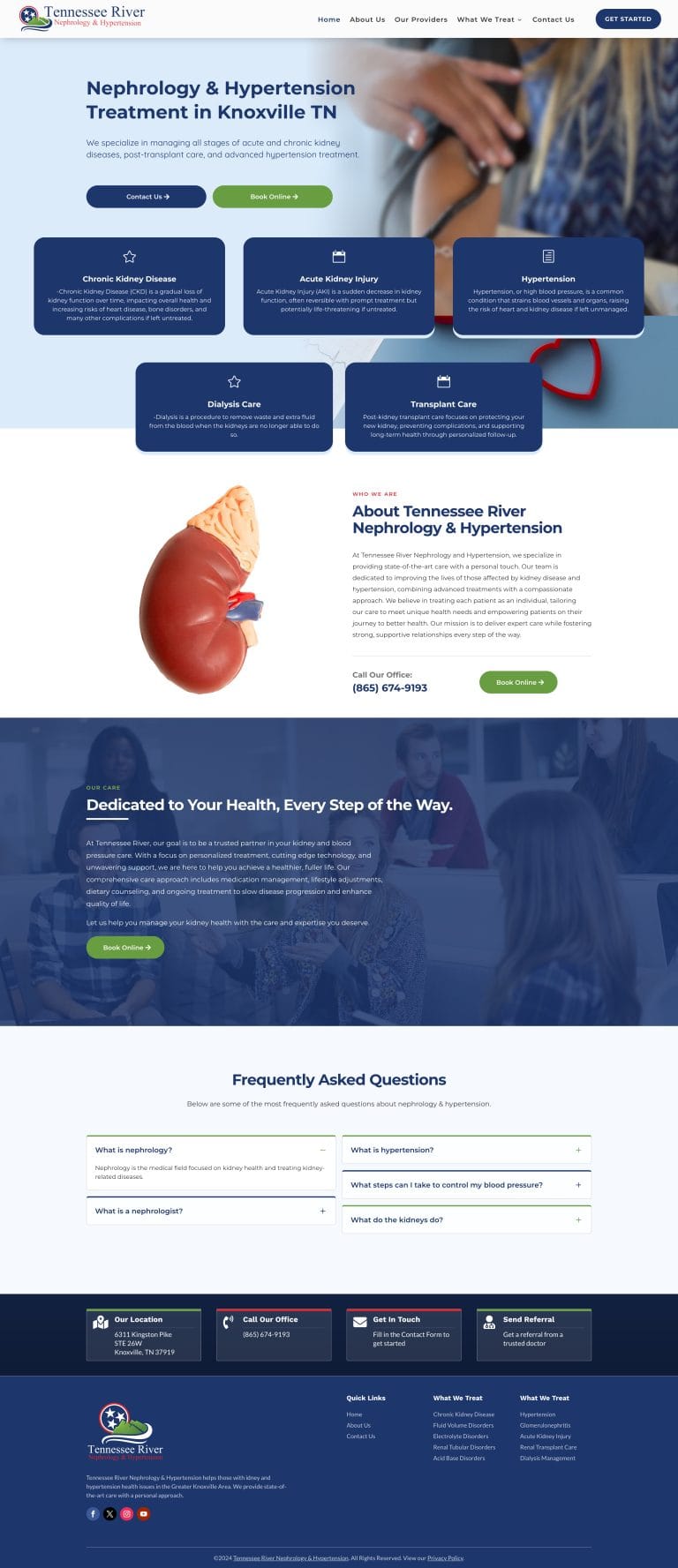 Tennessee River Nephrology medical website example