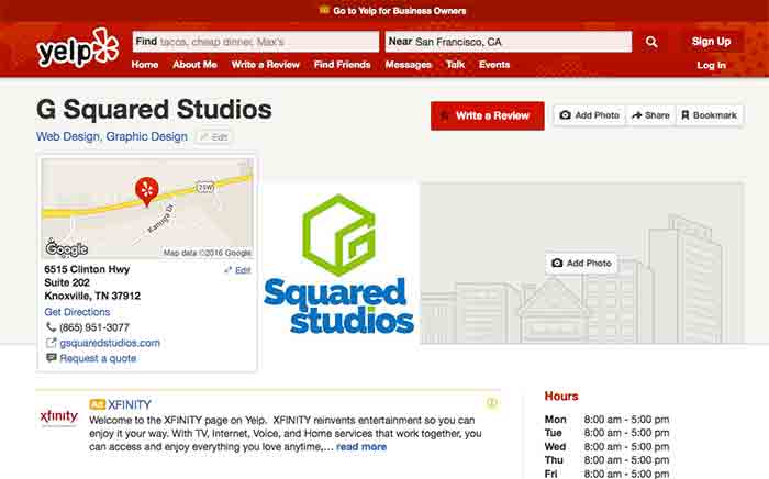 Yelp listing: Structured Citations