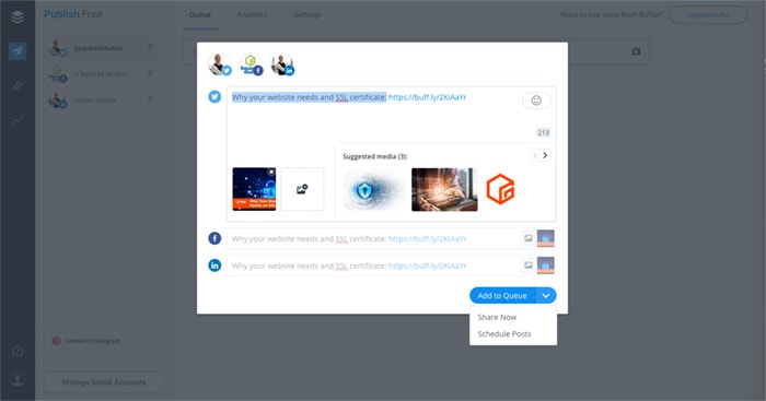 Buffer app tools for designers