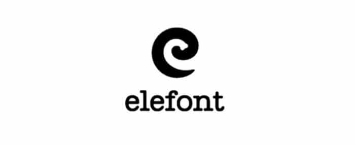 Elefont logo design positive negative