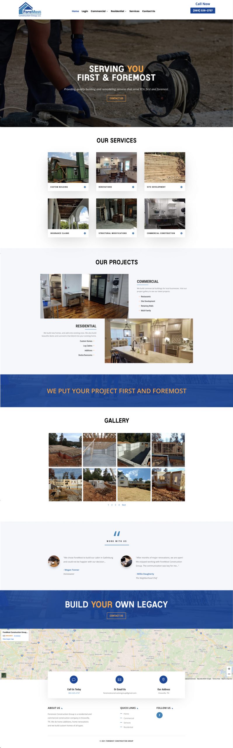 Foremost construction group website design