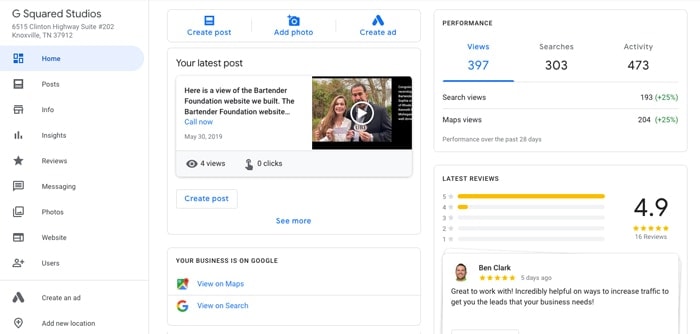Google My Business Page Example - GMB