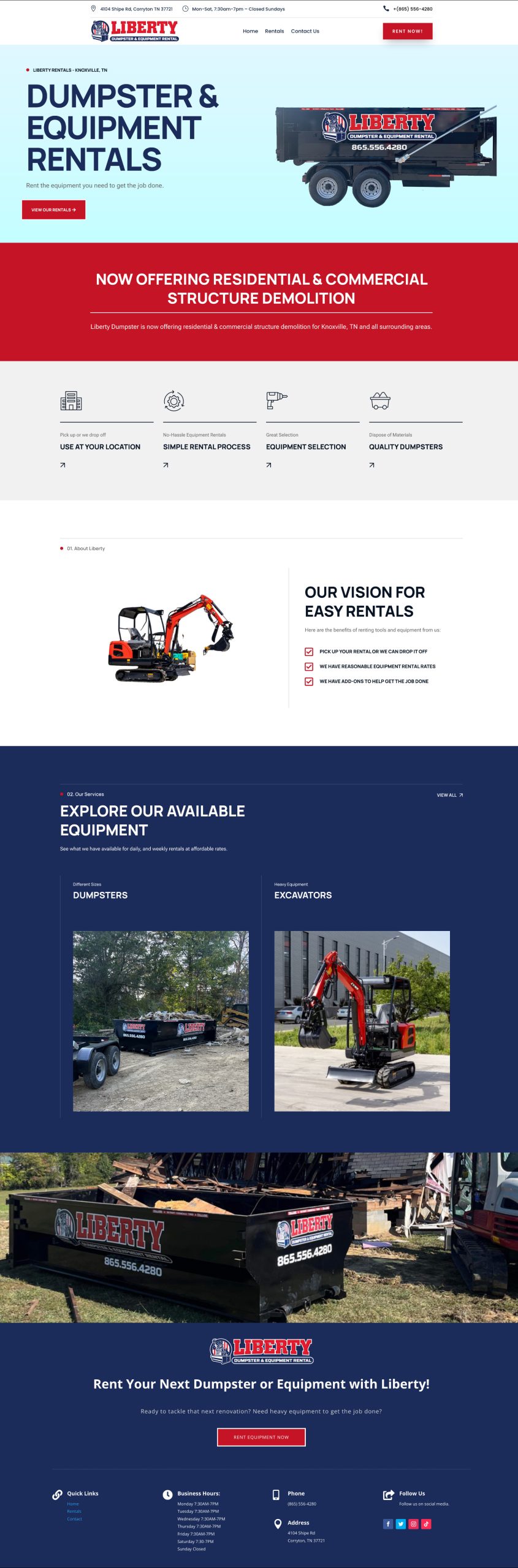 liberty dumpster rental website