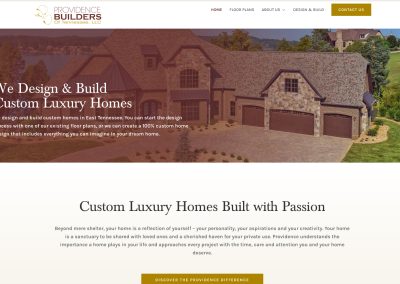 Providence Builders Luxury Home Website