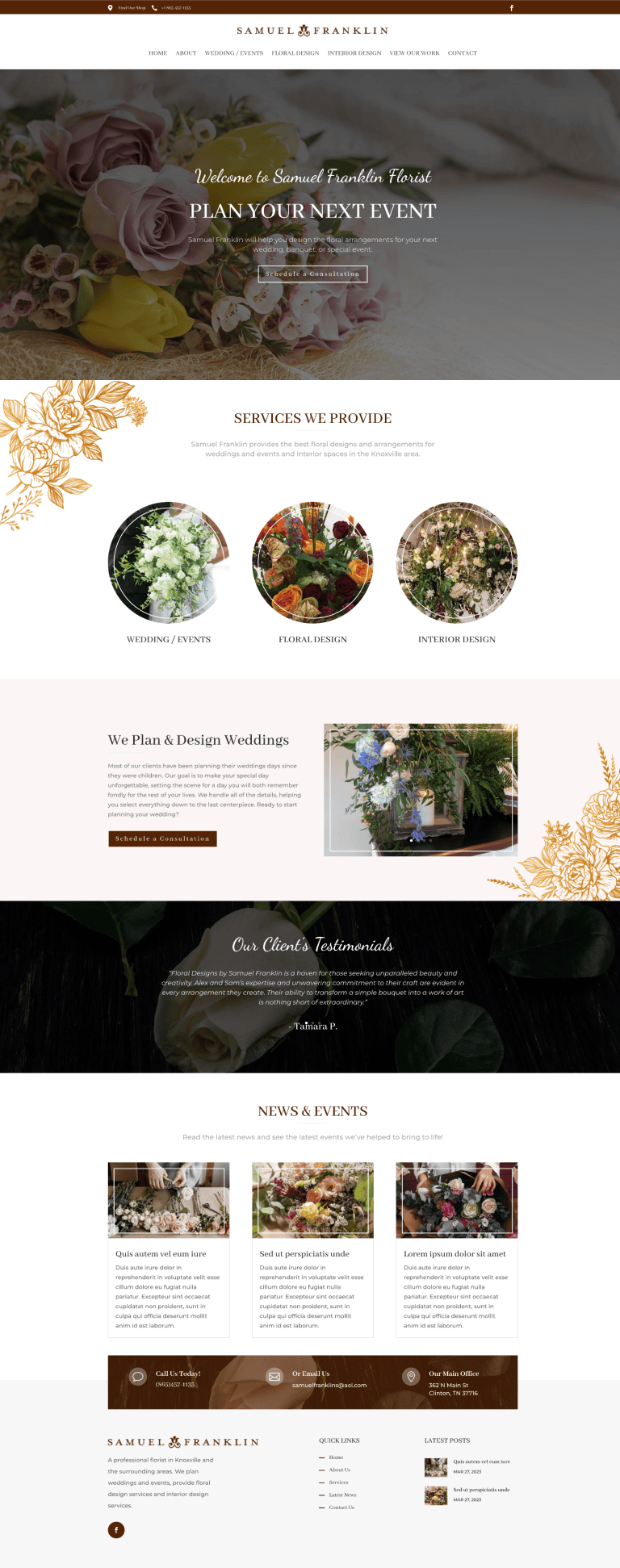 samuel franklin florist website