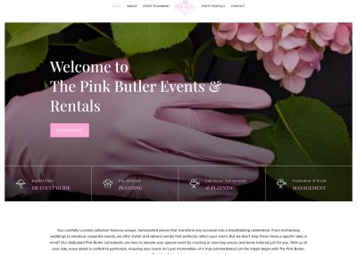 The Pink Butler Events Website Design