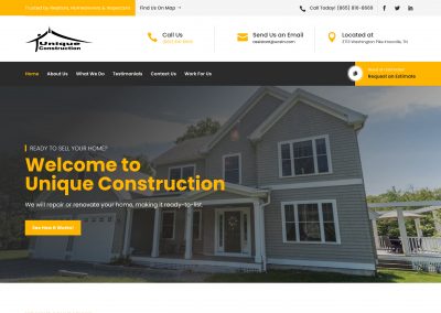 Unique Construction Company Website Design