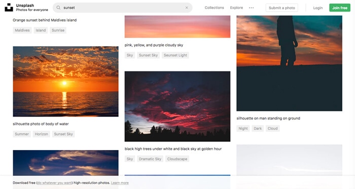 unsplash free photography website