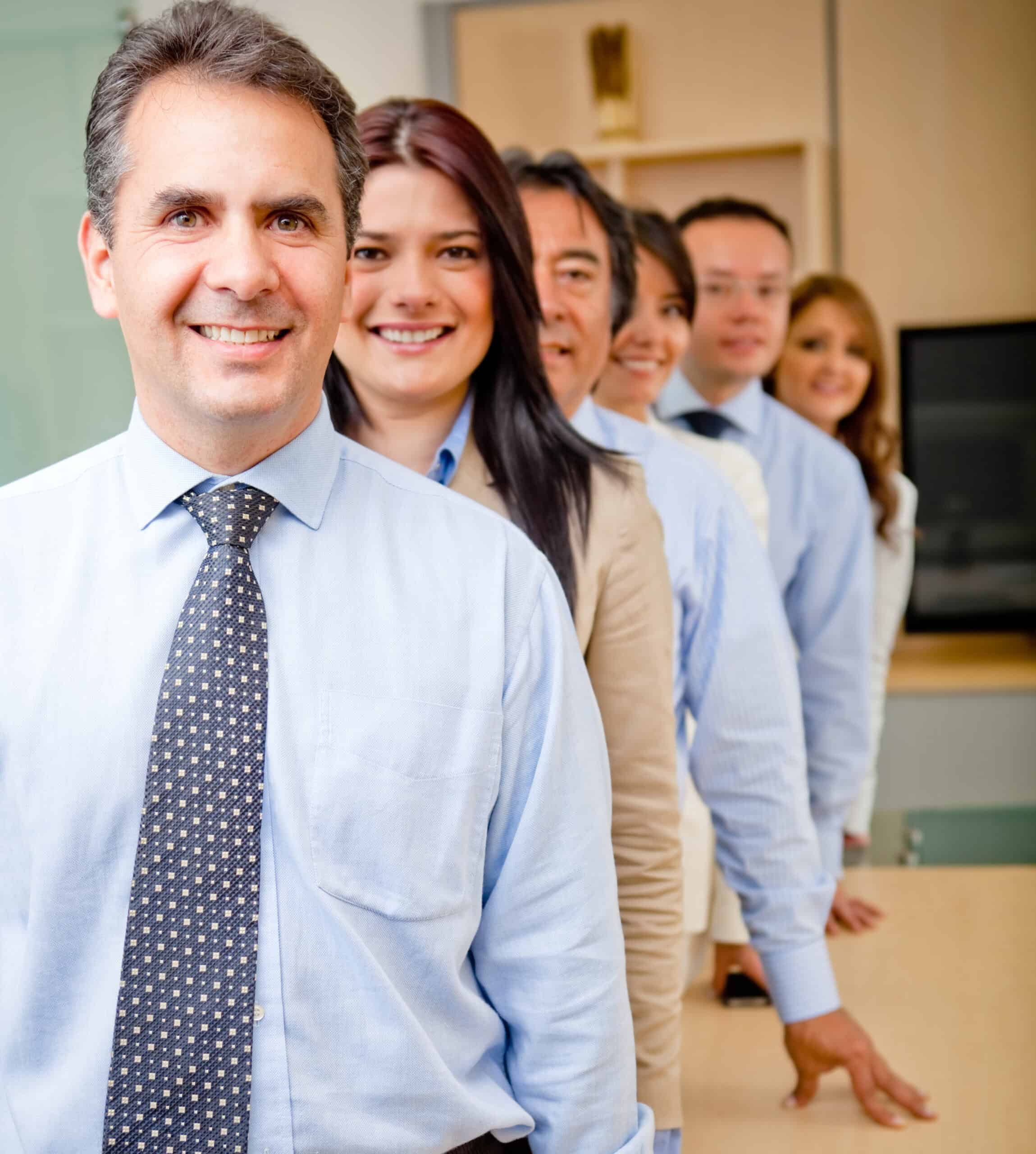 Successful business group in a row at the office 2026 01 09 14 42 05 utc