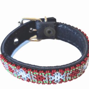 Collar Flor de Xucuri Variante Rojo y Gris.