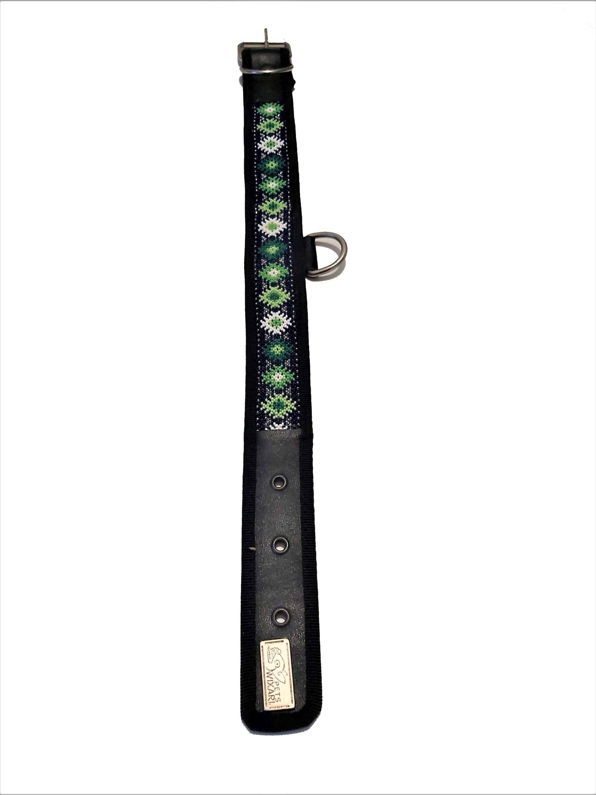 Cuerda para perro con diseño bordado en tradicional estilo mexicano HETS'I LUVI para adiestramiento y paseo.