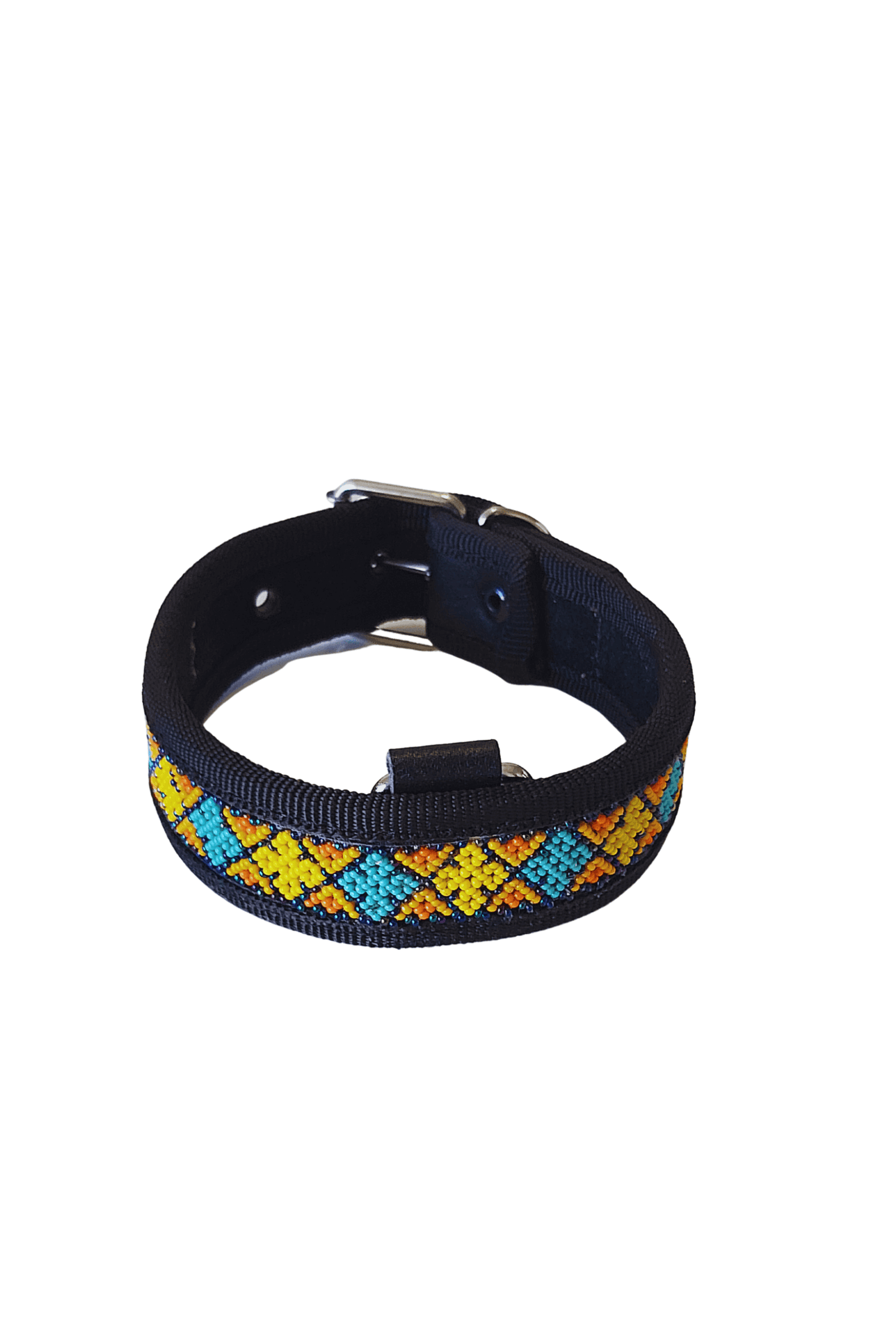 Collar para perros con diseño de abalorios coloridos y resistente, ideal para perros pequeños y medianos que buscan estilo y comodidad en su accesorios.