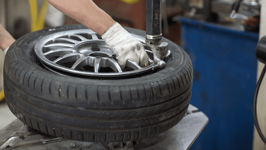 Wheel repair and balancing service at Hillside Auto Clinic. Expert technicians ensure smooth driving.