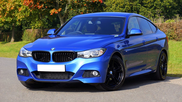 BMW sedan undergoing scheduled maintenance at Hillside Auto Clinic.