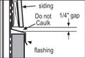 Hardiboard caulked at window flashing
