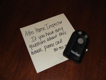 Note To Home Inspector