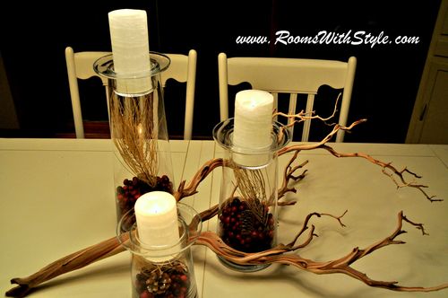 Cranberries inside Candleholders