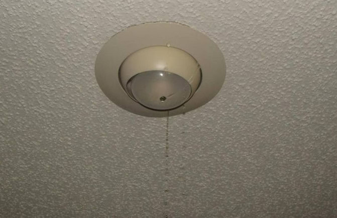 Water dripping from light