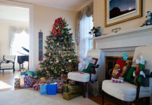 Living Room with Christmas tree