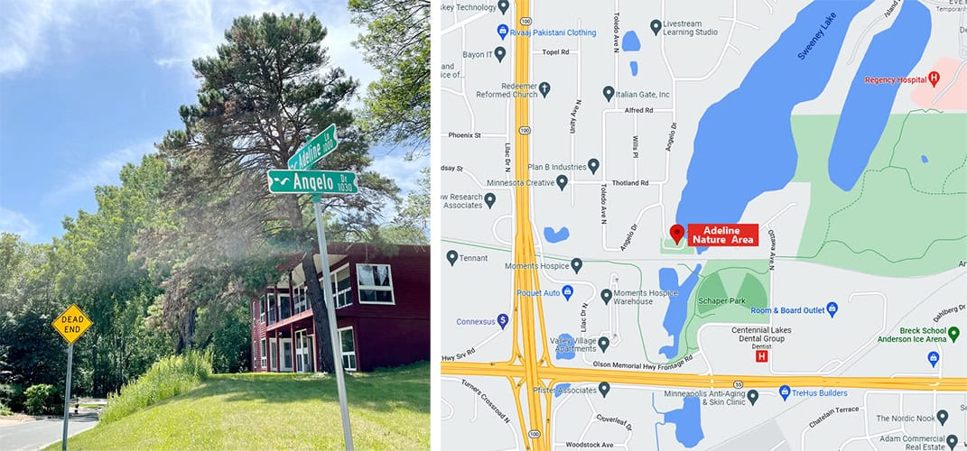 Adeline Nature Area – dead end map