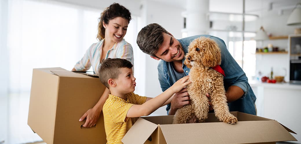 Family Moving With Dog