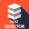 Host Selector logo with stacked server icons on orange background and white text