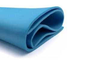 Premium foam thermal blanket in blue color, designed for hot tub cover protection, spa insulation and energy efficiency.