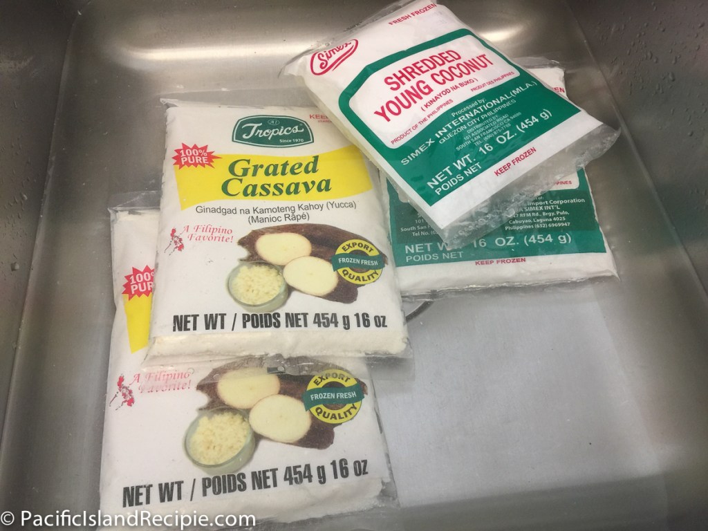 Thaw frozen grated coconut