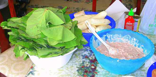 Making palusami