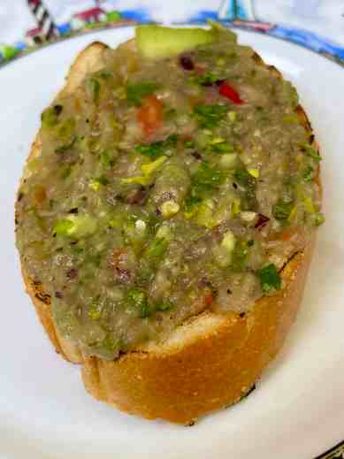 baigan choka on bread