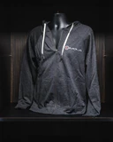 Gray lightweight zip hoodie with Imola Motorsports logo. Perfect for casual wear and motorsport fans.