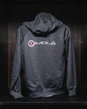 Gray Imola Motorsports hoodie with logo, lightweight and comfortable. Perfect for racing fans and ca.