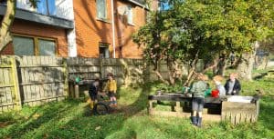 Beautiful outdoor garden space at Inchmarlo estate, perfect for relaxation and outdoor activities.