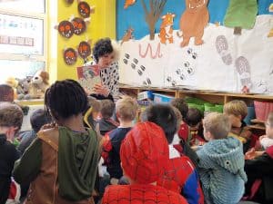Children engaged in educational activities at Inchmarlo pre-school.
