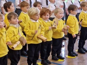 Children playing and learning at Inchmarlo nursery in Scotland.