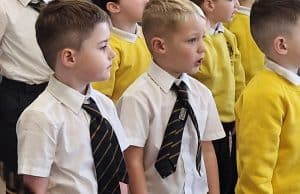 Young children wearing school uniforms at Inchmarlo School.