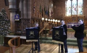 Elegant music performance at Inchmarlo in a stunning historic hall.