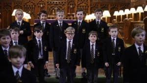 Young boys in formal school uniforms at Inchmarlo, a prestigious Scottish school.