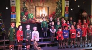 Children's choir performing at Christmas event at Inchmarlo.
