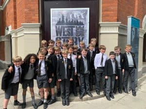 Group of school children outside Inchmarlo, a premium private school in Scotland.