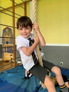 Young boy enjoying indoor play at Inchmarlo School.