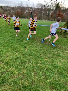 Children participating in outdoor race at Inchmarlo estate.